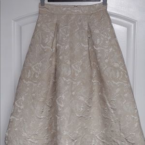 Astr gold ribbed midi skirt